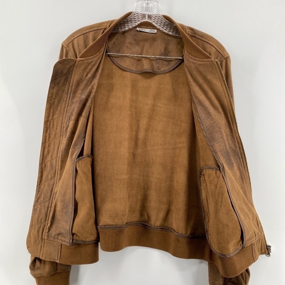 Dex Jacket Woman's Size Medium Distressed Faux Leather Long Sleeve Full Zip - Picture 13 of 15